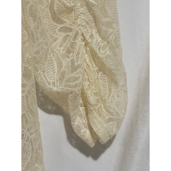 Style & Co Top Womens 3X Plus Cream Lace 3/4 Sleeve Boho Glam cocktail career - Picture 4 of 10